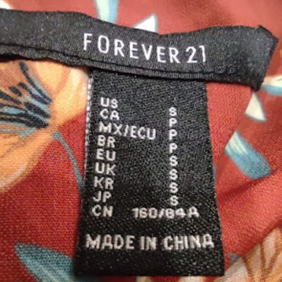 FOREVER 21 RUST WITH TAN AND YELLOW FLORAL PRINT LONG SLEEVE MIDLENGTH DRESS S - Picture 9 of 12